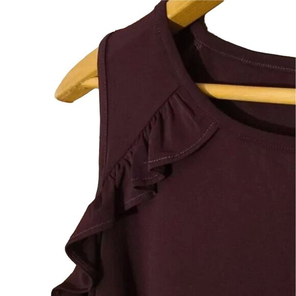 Ivanka Trump Cold Shoulder Burgundy Blouse Women's Size Medium Excellent very ge - Picture 7 of 7
